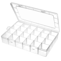 Plastic Organizer Box with Adjustable Dividers – 24 or 36 Grids | Jewelry, Beads, Craft & Fishing Tackle Storage
