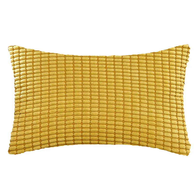Corduroy Lumbar Throw Pillow Cover 30x50cm | Soft Rectangular Cushion Case
