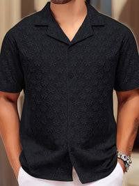 Men s Floral Print Short Sleeve Shirt with Turn-down Collar and Button Closure Perfect for Casual Summer Outfits