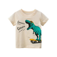 Boys Summer Cartoon Stripe T-Shirt | Short Sleeve Kids Tee Ages 2–9 Years