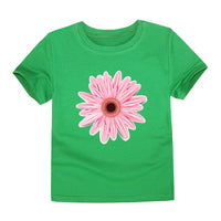 Girls Clothes 2 to 3 4 5 6 7 8 9 10 11 12 13 14 Years 100% Cotton 2024 Summer T Shirts Yellow Butterfly Floral Tee Shirt Tops