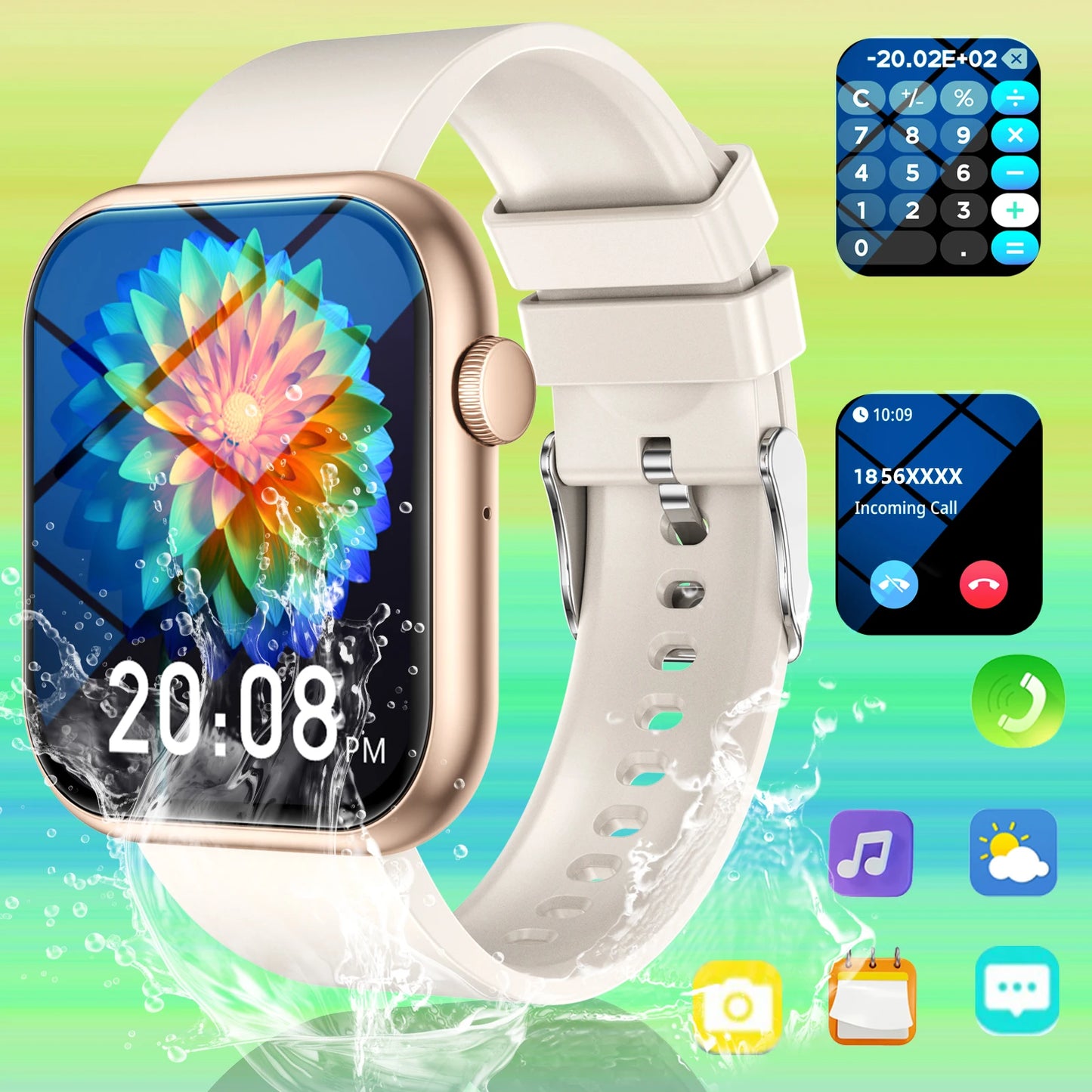 Calling Smart Watch with Women & Men, 1.83Inch/4.65cm HD Screen, IP68 Waterproof, with Wireless Calling, Multiple Sports Modes