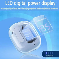 TWS ANC Wireless Earbuds – Hi-Fi Stereo, Transparent Charging Case with Digital Display