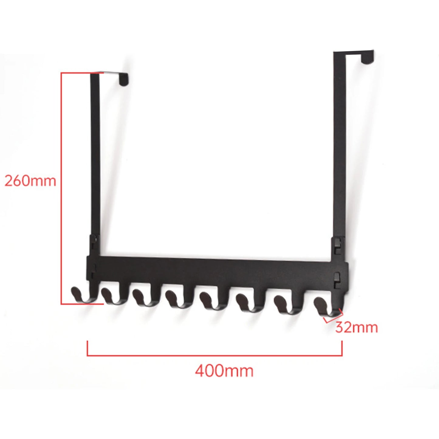 8-Hook Over-the-Door Organizer Rack – No-Drill Hanger for Coats, Towels & More