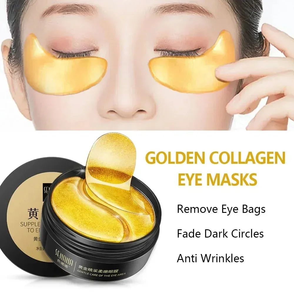 YOUNGCOME 60pc Hyaluronic Acid Eye Masks – 24K Gold, Dark Circles, Puffiness & Anti-Aging (30 Pairs)