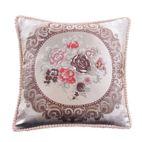European Jacquard Floral Cushion Cover 48x48cm | Classic Sofa & Chair Pillow Case