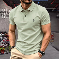 Men's Premium 100% Cotton Polo Shirt — Pony Embroidery, Anti-Wrinkle, Golf & Casual