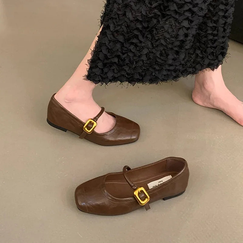 Women's Cute Ballerina Flats - Mary Jane Slip-On Loafers