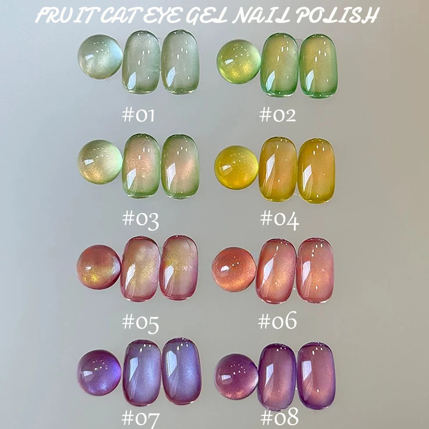Glitter Cat Eye Gel Nail Polish — Whitening Strawberry Pink, Glass Bead Effect, 10ml
