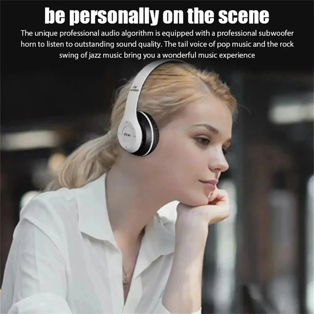 P47 Wireless Bluetooth 5.0 Headphones – Foldable HIFI Stereo Bass | Kids, Gaming & Music Over-Ear Headset