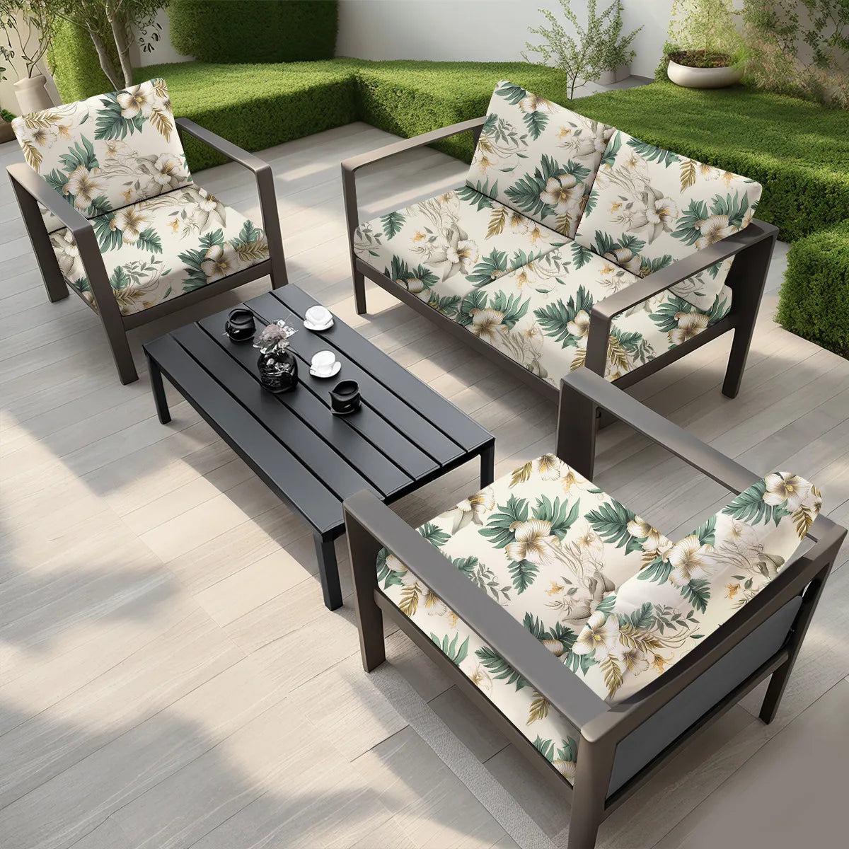 Tropical Print Waterproof Sofa Cushion Covers – Non-Slip Furniture Protectors