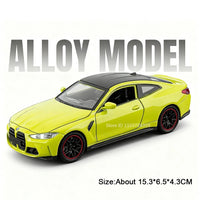 Modelo Auto BMW M8/M4 1:32 Aleación Diecast - Puertas Abren, Luz, Sonido y Pull Back Regalo Niños