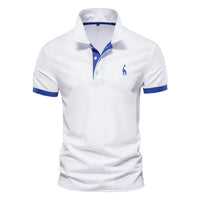 Dropshipping Polo Giraffe Shirt Men Quality Embroidery Summer Short Sleeve Polo Casual Business Social Mens Polos BR Size