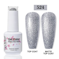 No-Wipe Top Coat & Sticky Base Coat UV Gel Polish — Long-Lasting, MSDS Certified, 15ml