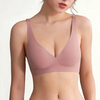 Push-Up Seamless Bra for Women | Wire-Free V-Neck Bralette with Removable Pads (S–3XL)