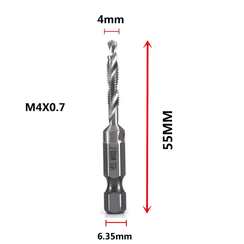 HSS Titanium Metric Tap Drill Bits Set | M3–M10 Thread Taps