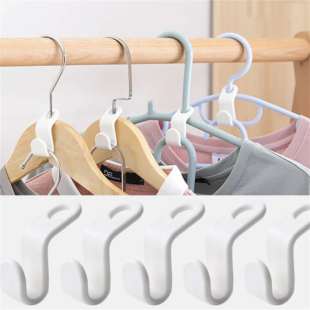 Cascading Hanger Connector Hooks – Space-Saving Closet Organizer (Set of 5, 10 or 20)