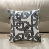 Retro Horse Jacquard Cushion Cover Set of 2 | Black White & Brown Sofa Pillow Cases