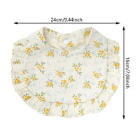 Flower Print Baby Bibs Adjustable Snap Saliva Towel Ruffled Edge Muslin Cotton Burp Cloths Rainbow A Grade Girls Feeding Scarf