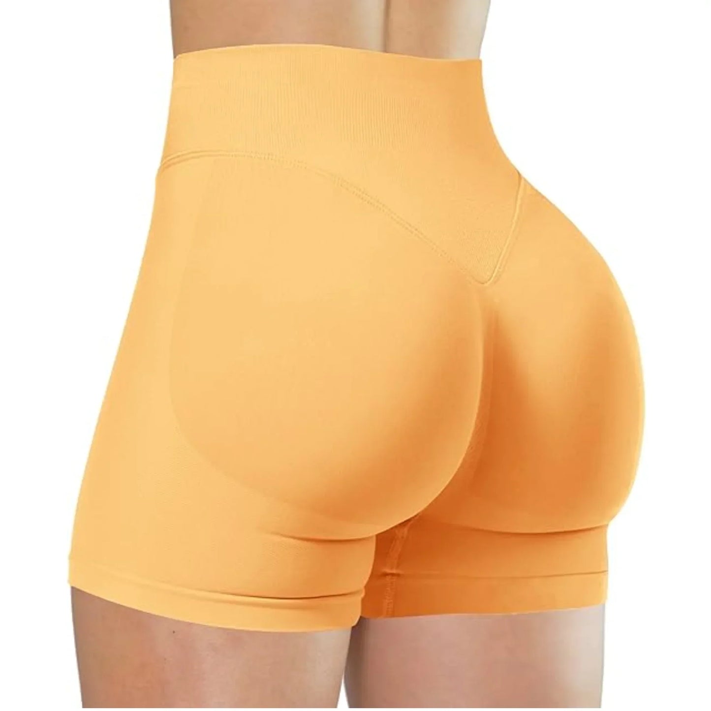 Women's High-Waist Yoga Shorts - Seamless Athletic Running Tights