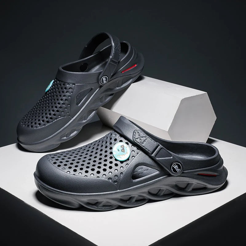 Men's Platform Clogs | Anti-Slip Waterproof Sandals for Beach, Garden & Casual Wear