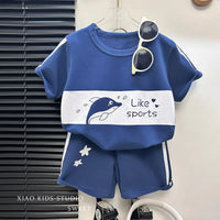 Toddler Striped Summer Set - Cotton Blend Top & Shorts