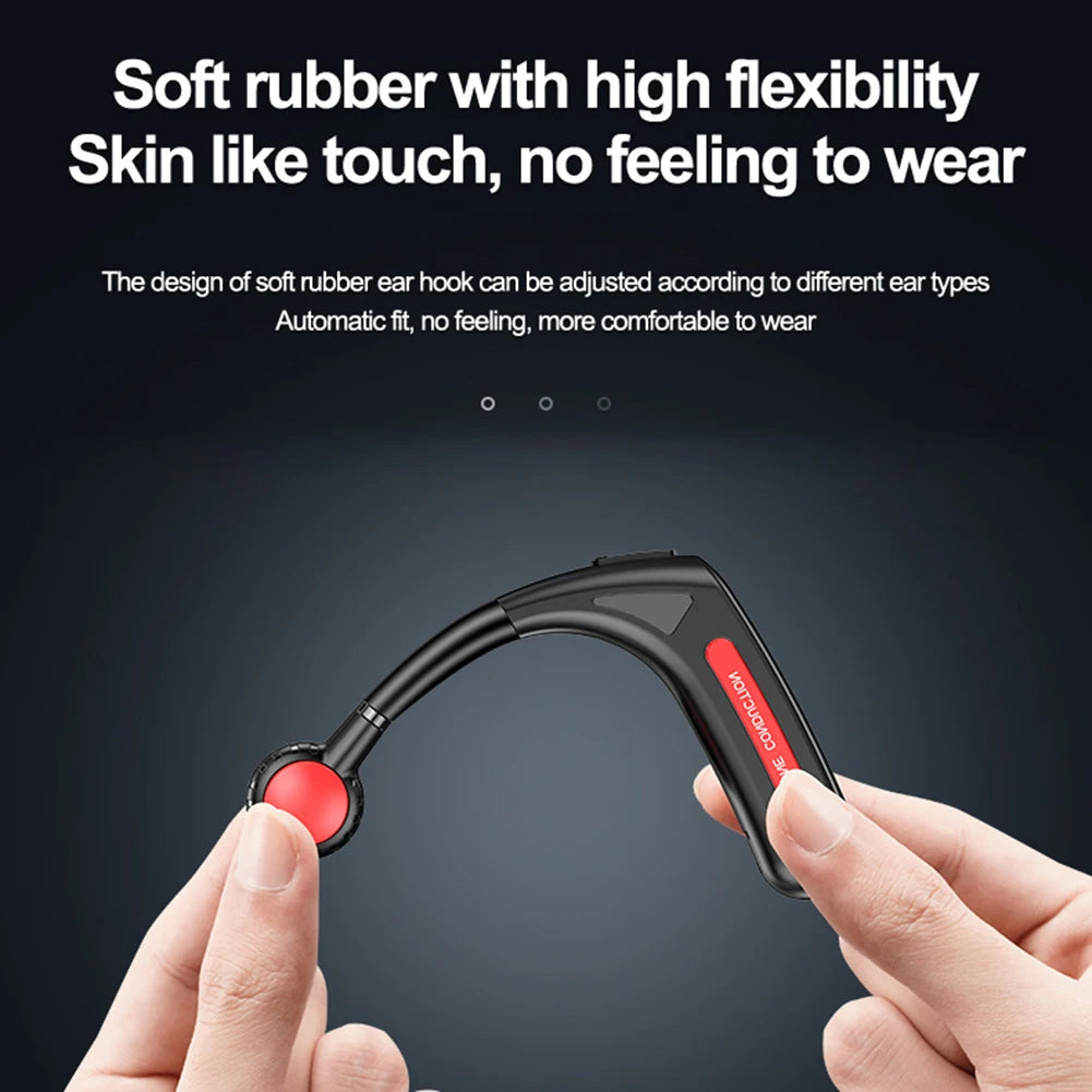 Portable Wireless Headset Noise Reduction Bone Conduction Wireless Headphone with Microphone for Business Sports Cycling Fitness