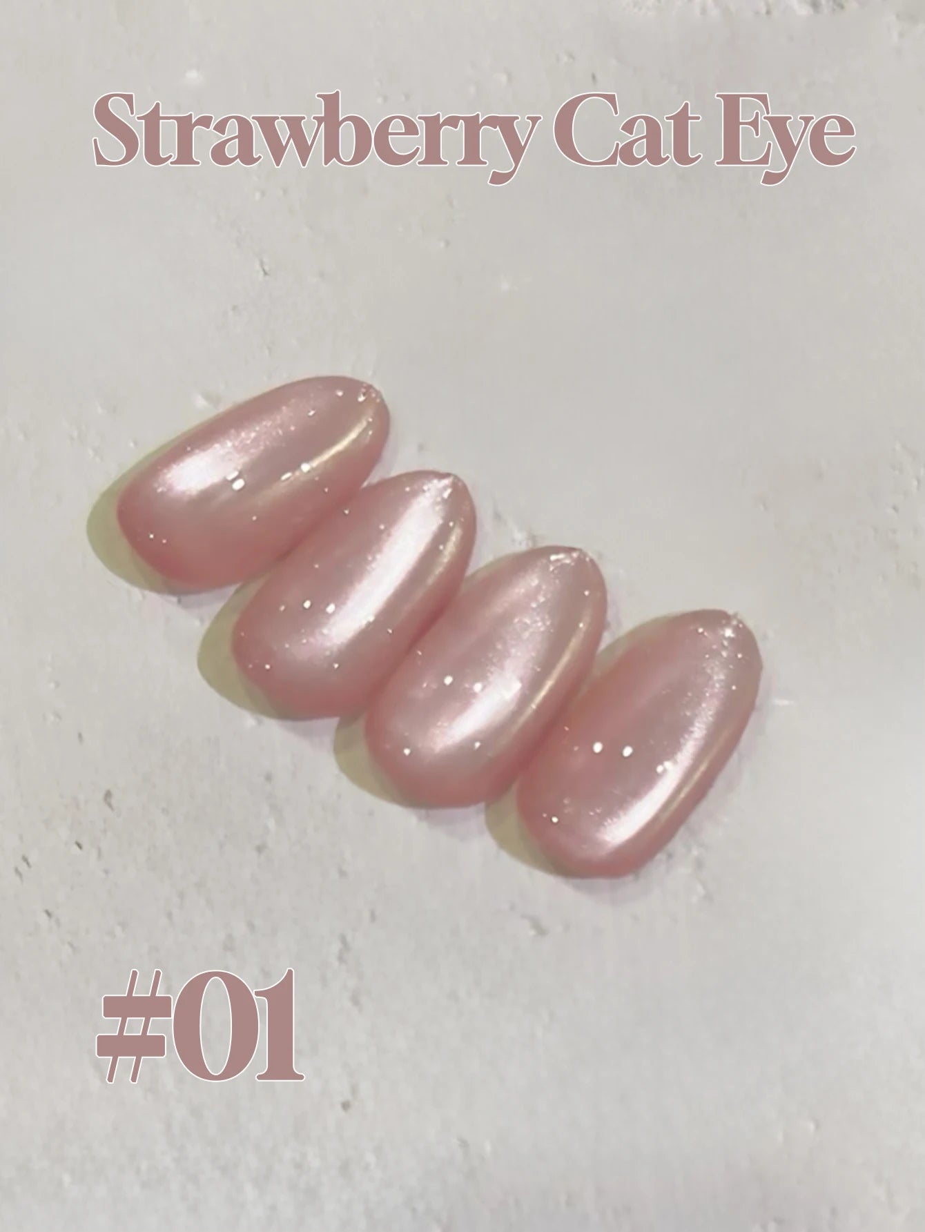 Glitter Cat Eye Gel Nail Polish — Whitening Strawberry Pink, Glass Bead Effect, 10ml