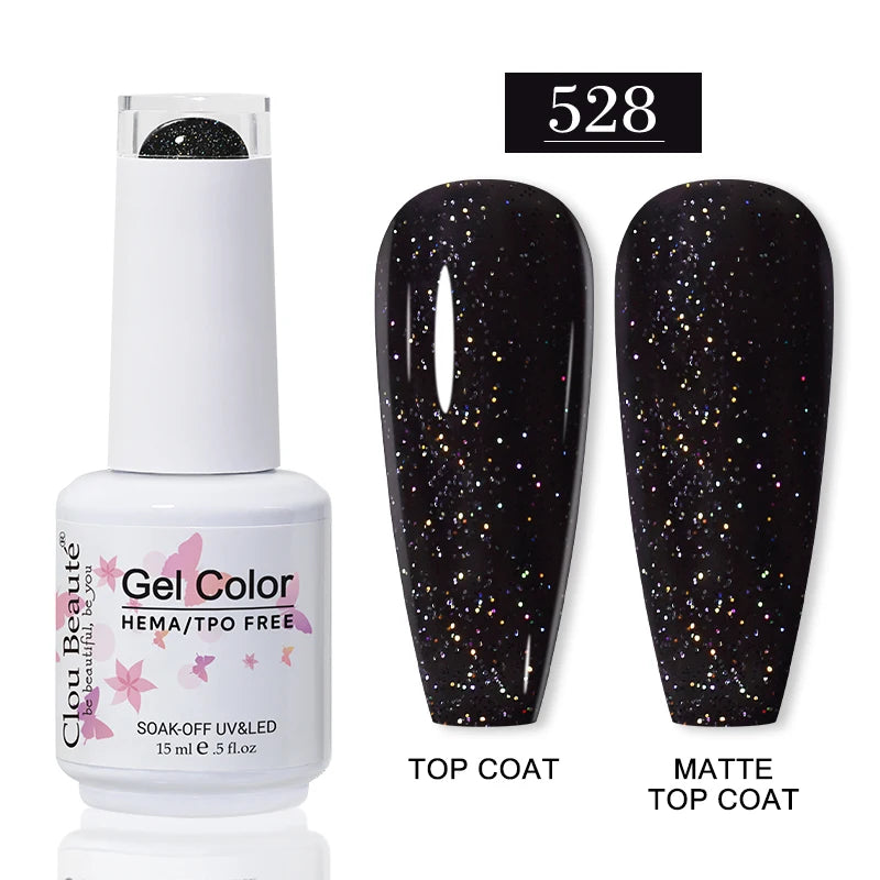 No-Wipe Top Coat & Sticky Base Coat UV Gel Polish — Long-Lasting, MSDS Certified, 15ml