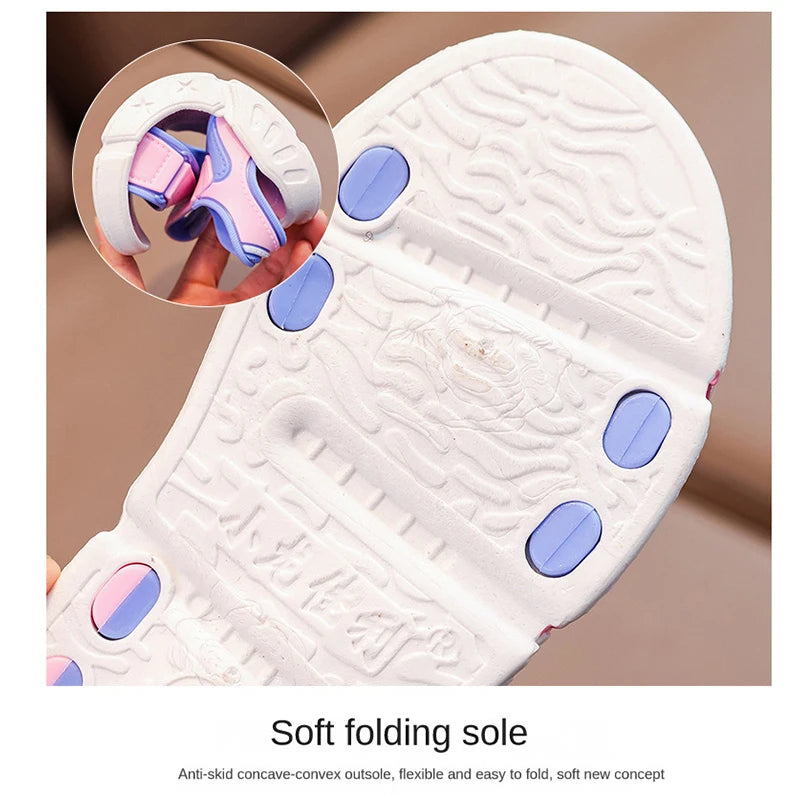 Kids Cartoon PVC Beach Sandals - Soft Sole Anti-Slip Summer Shoes