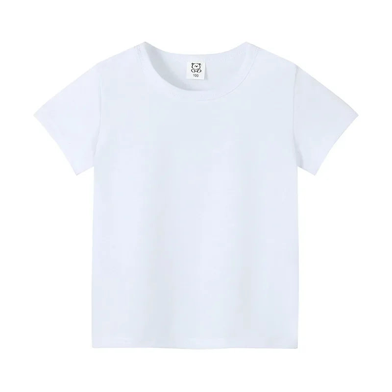 Kids Unisex 100% Cotton Short Sleeve T-Shirt | Solid Colors | Ages 2–12