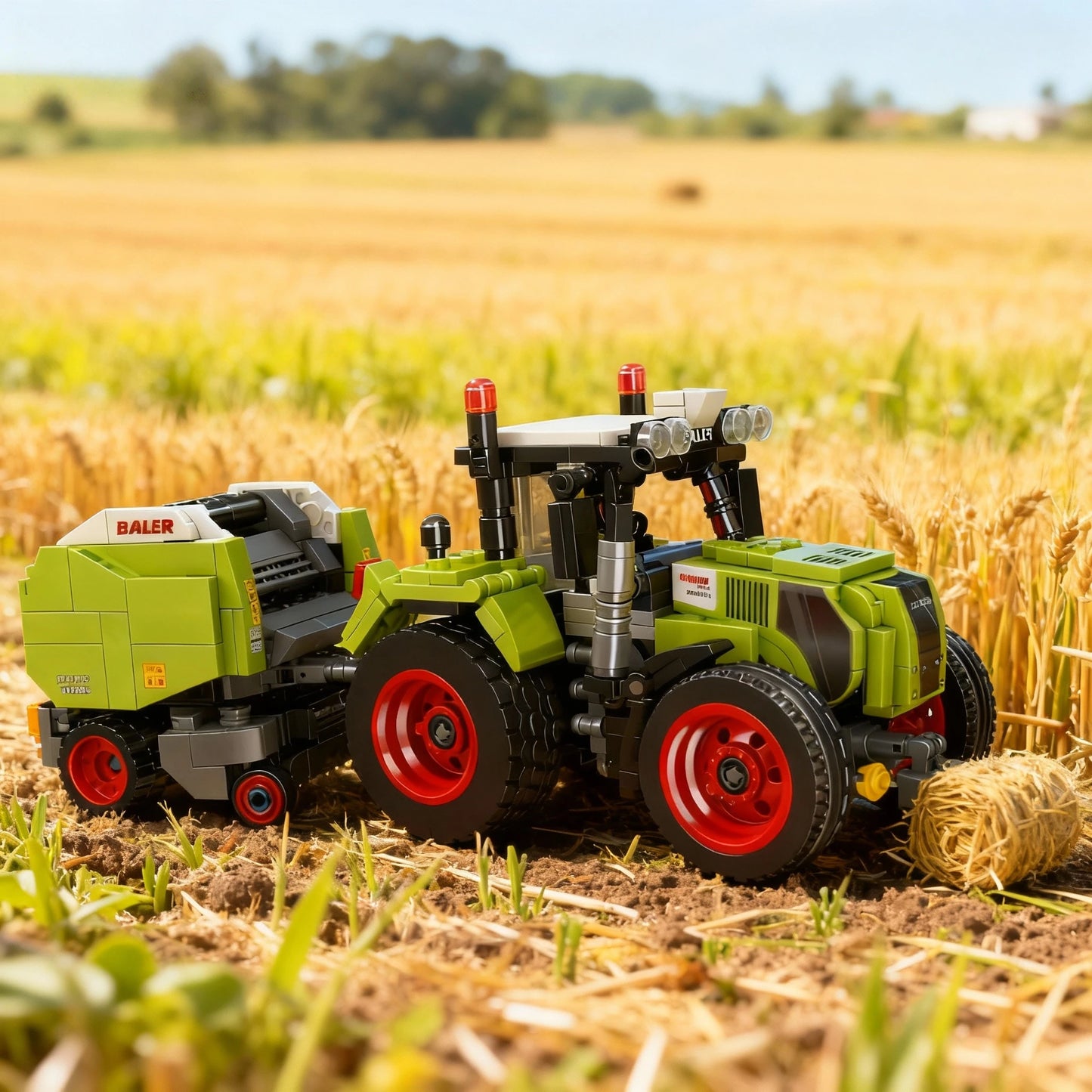 Bloques de Construcción Tractor Clásico - Set de Ladrillos DIY para Niños y Niñas