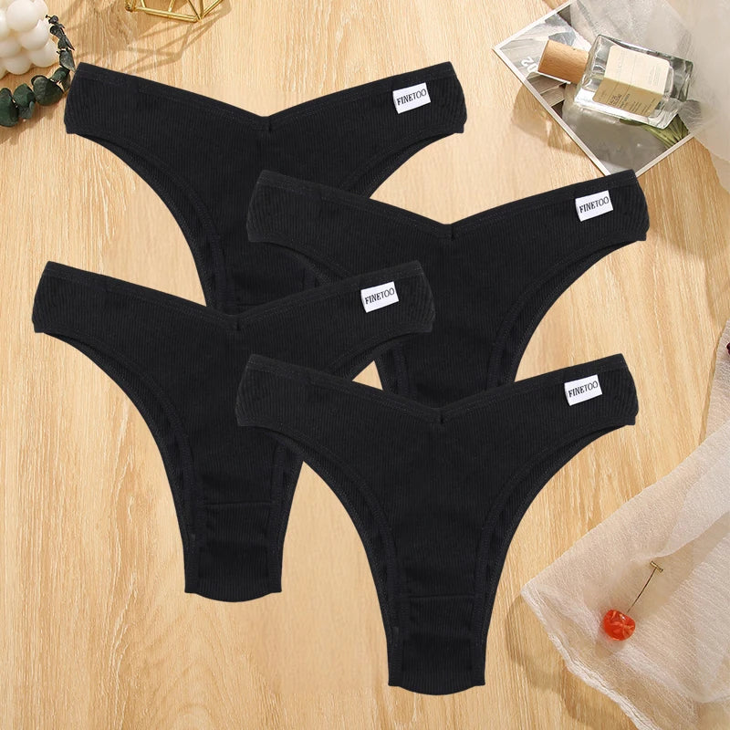 Set de 4 Panties de Algodón Talle V para Mujer