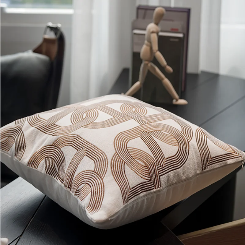 Retro Horse Jacquard Cushion Cover Set of 2 | Black White & Brown Sofa Pillow Cases