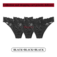 3-Pack Lace G-String Panties – Low-Rise, Breathable Hollow Lace | Women's Underwear Set