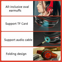 Wireless Bluetooth Headphones with Active Noise Cancellation & RGB Lighting – Over-Ear HIFI Stereo Headset with Mic