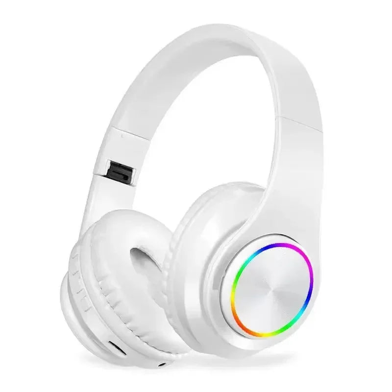 Wireless Bluetooth Headphones with Active Noise Cancellation & RGB Lighting – Over-Ear HIFI Stereo Headset with Mic