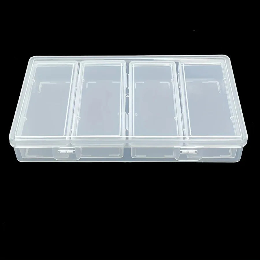 Clear Storage Organizer Box | 4 Adjustable Dividers & Removable Compartments