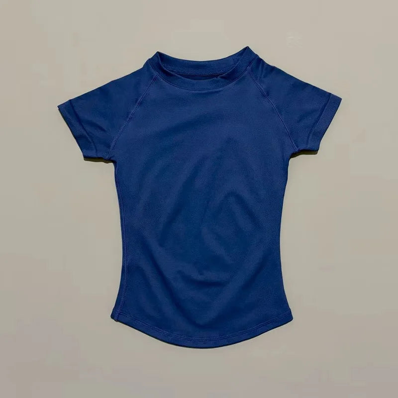 Women's Seamless Workout Top – Short Sleeve Yoga & Gym T-Shirt | Slim Fit Activewear