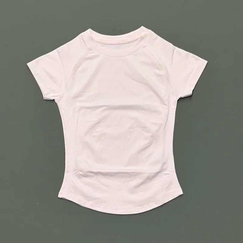 Women's Seamless Workout Top – Short Sleeve Yoga & Gym T-Shirt | Slim Fit Activewear