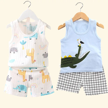 Kids Cotton Tank Top & Shorts Summer Set