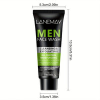 Men Face Wash with Volcanic Mud - Deeply Cleanse Oil from Pores, Control Oil and Exfoliate, Refreshing Face, Moisturize the Face