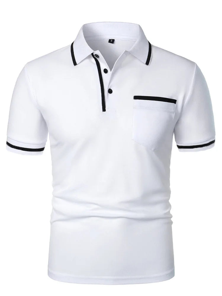 Men's Performance Polo Shirt — CoolMax Quick-Dry, Zipper Pocket & Breathable Mesh