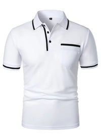 Men's Performance Polo Shirt — CoolMax Quick-Dry, Zipper Pocket & Breathable Mesh