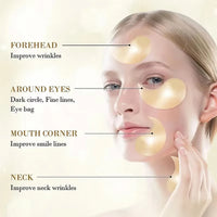 YOUNGCOME 60pc Hyaluronic Acid Eye Masks – 24K Gold, Dark Circles, Puffiness & Anti-Aging (30 Pairs)
