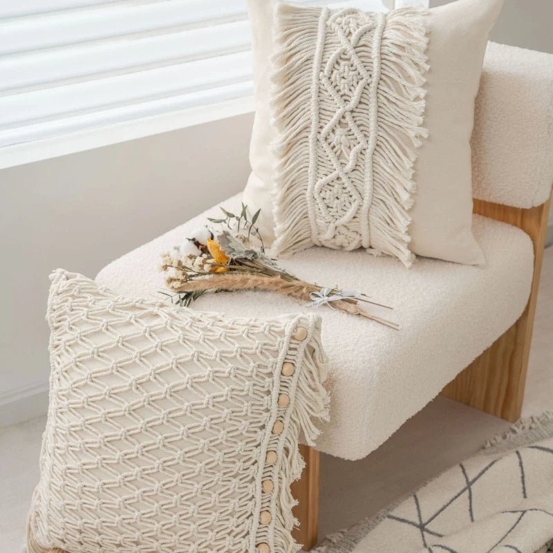 Bohemian Embroidered Cushion Cover | Handwoven Colorful Boho Chic Pillowcase