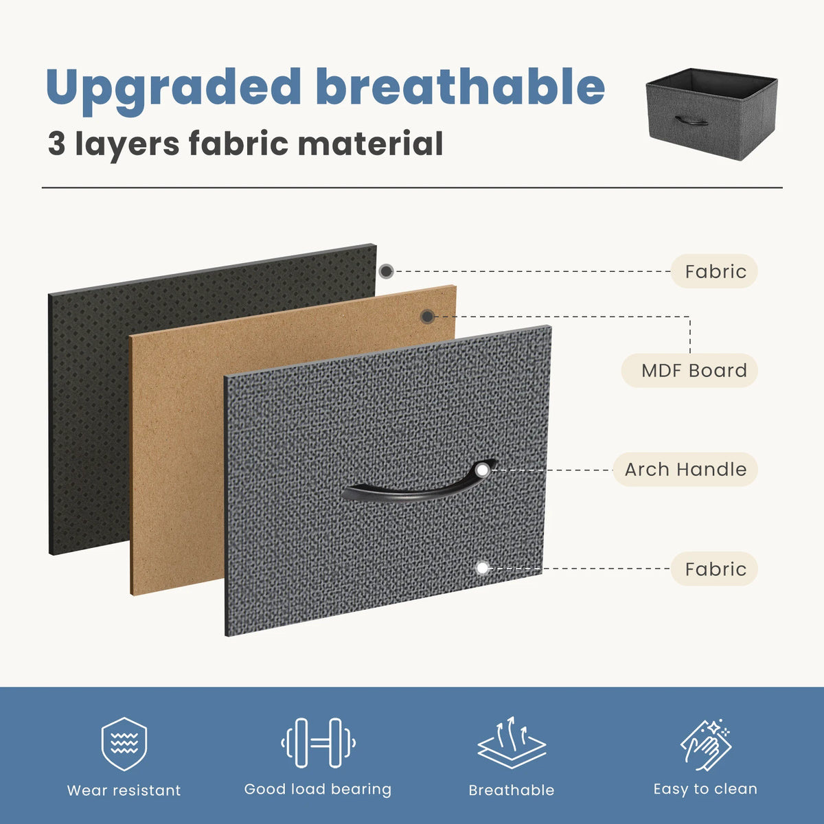 4-Drawer Fabric Dresser with Steel Frame – Modern Minimalist Bedroom Nightstand & Clothes Storage Cabinet