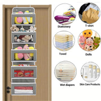 5-Shelf Over-the-Door Hanging Organizer – Large Capacity Storage for Bedroom & Bathroom