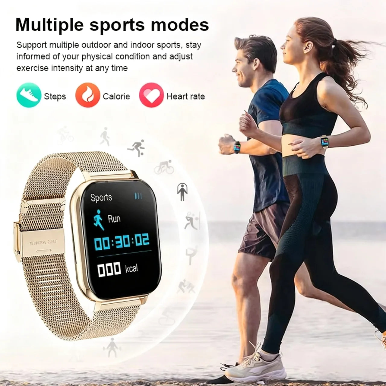 LAXASFIT Fashion Smart Watch | 1.85" AMOLED HD Bluetooth Calling Health Monitor 100+ Watch Faces for Men & Women