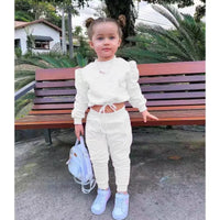 Girls Fall Sport Set | Crop Top + Jogger Pants 1–7Y